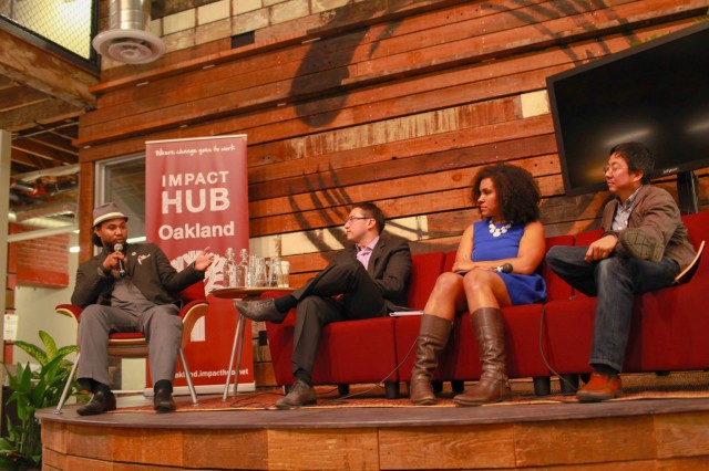 From left to right: Calvin Williams, X, Jahmese Kathleen Myres and X. photo by Dakarai Towle.